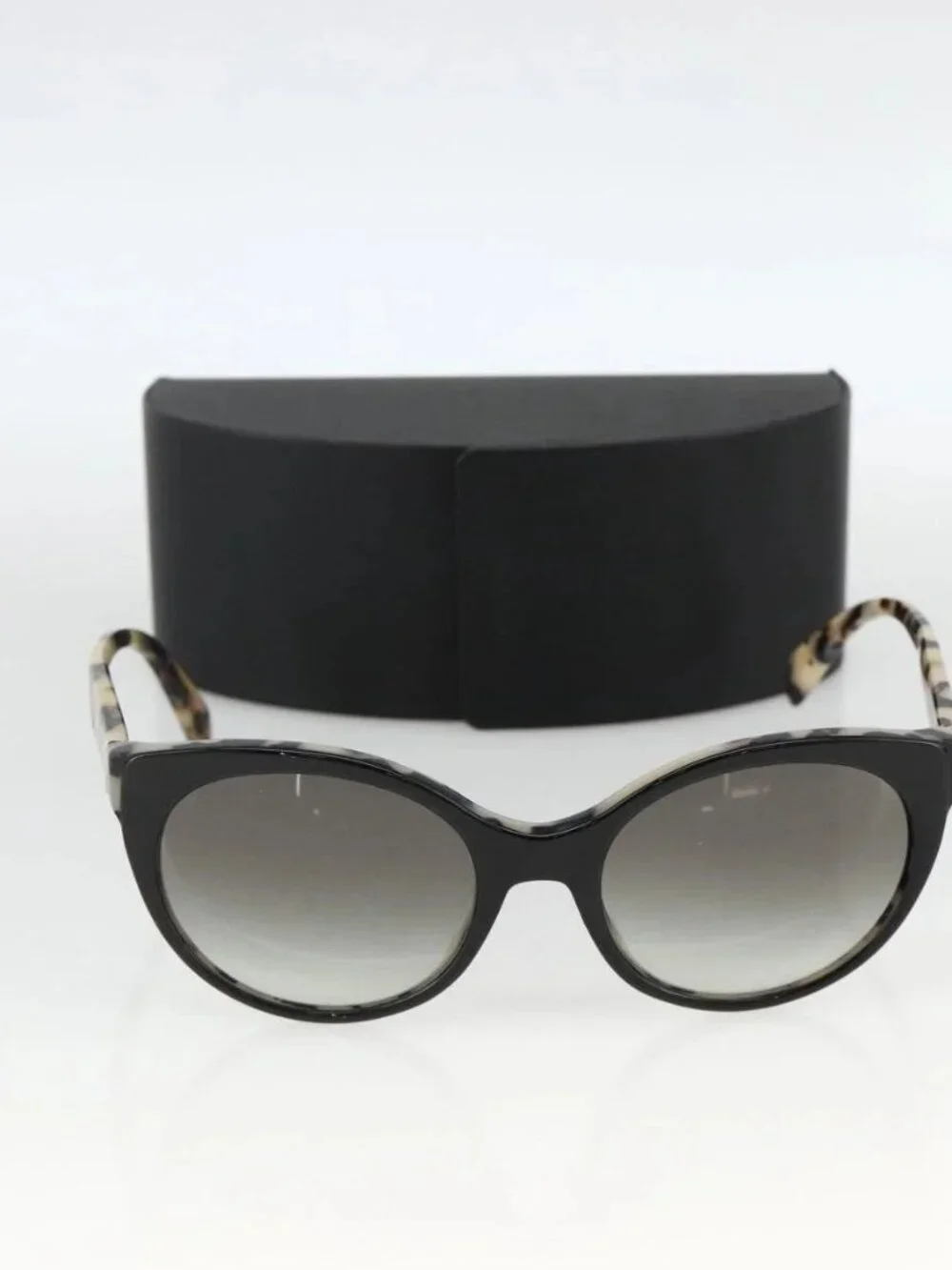 PRADA Leopard Sunglasses Plastic Black Auth am11163A